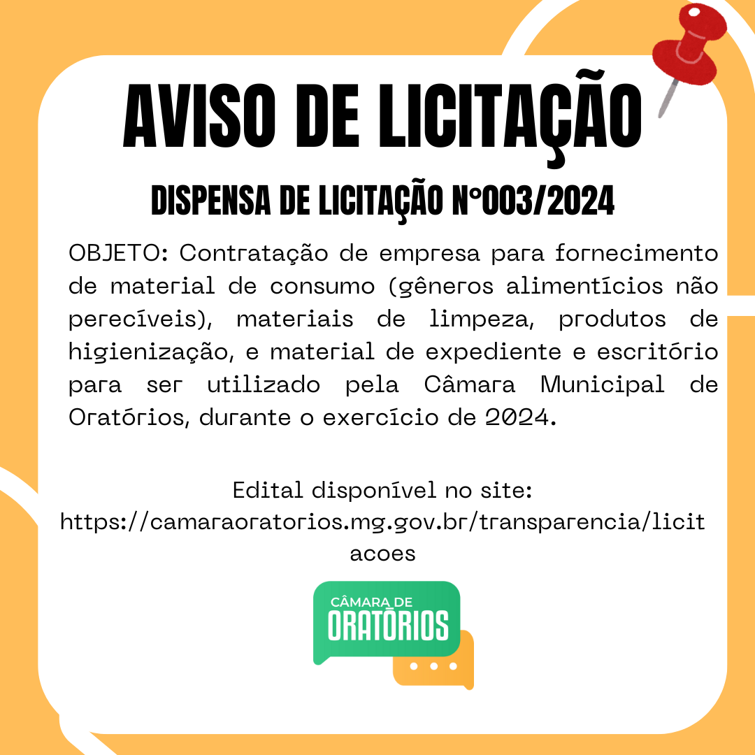 Dispensa de Licitação Nº 003/2024